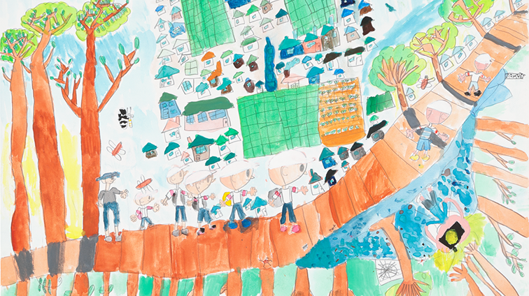 山から見たきれいなけしき