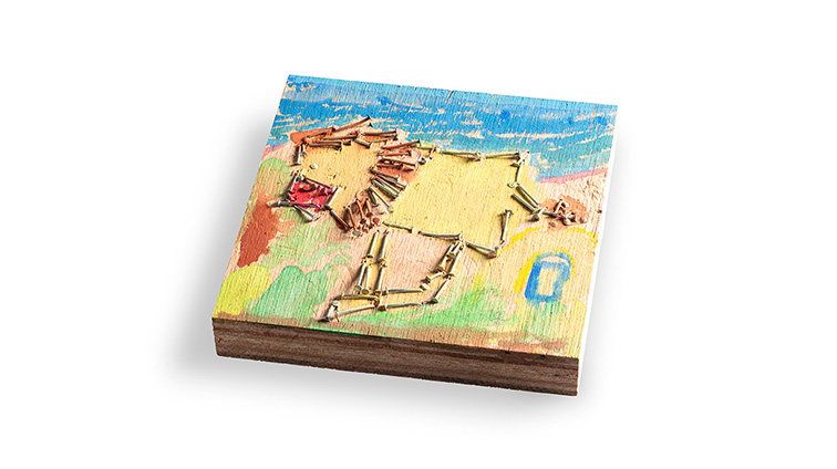 オーロラがある明るいジャングルを歩くライオン