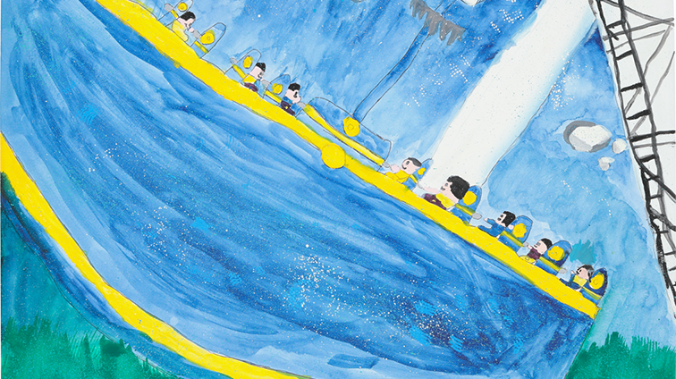 地上のふねにのったよ