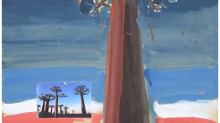 バオバブの木の根元でねるティラノ