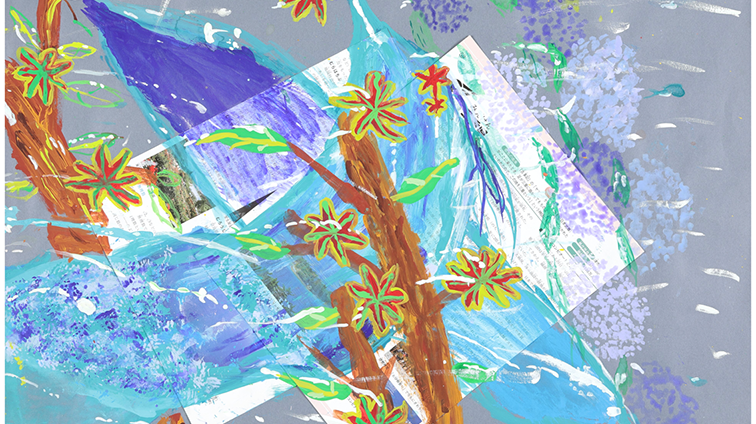 赤い花と青い鳥