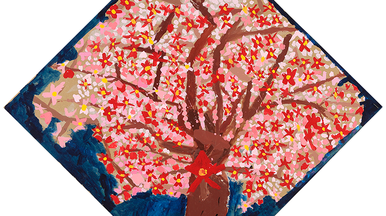 満月の紅ザクラ