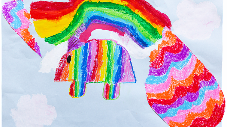 たまごからユニコーンとにじがうまれる