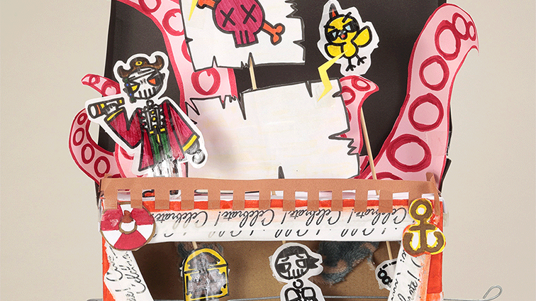 嵐の中進む海ぞく